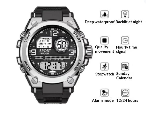 Good-looking Simple Electronic Watch Student Outdoor Sports Timing Luminous