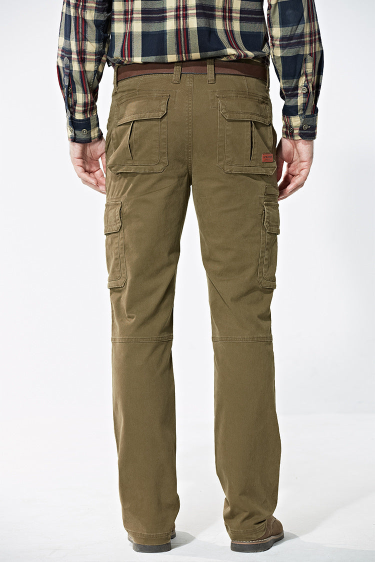 Multi-pocket Trousers Mid-waist Men's Pants Autumn Thickening Outdoor Sports Overalls