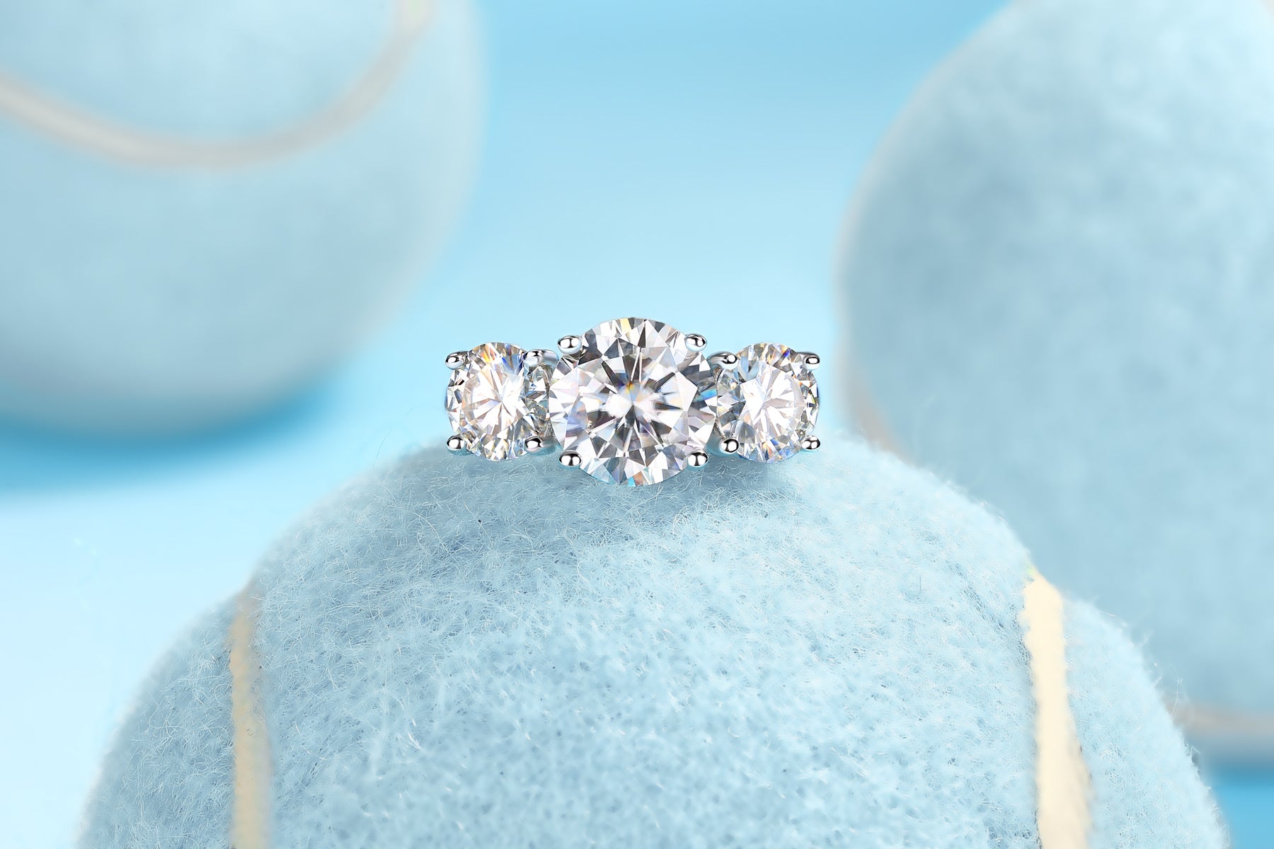 1Three Lives Of Fortune - A Fashionable And Luxurious Jewelry Piece Set With 3-carat Moissan Diamond S925 Sterling Silver And Platinum-plated Diamond Prohibit TikTok sales
