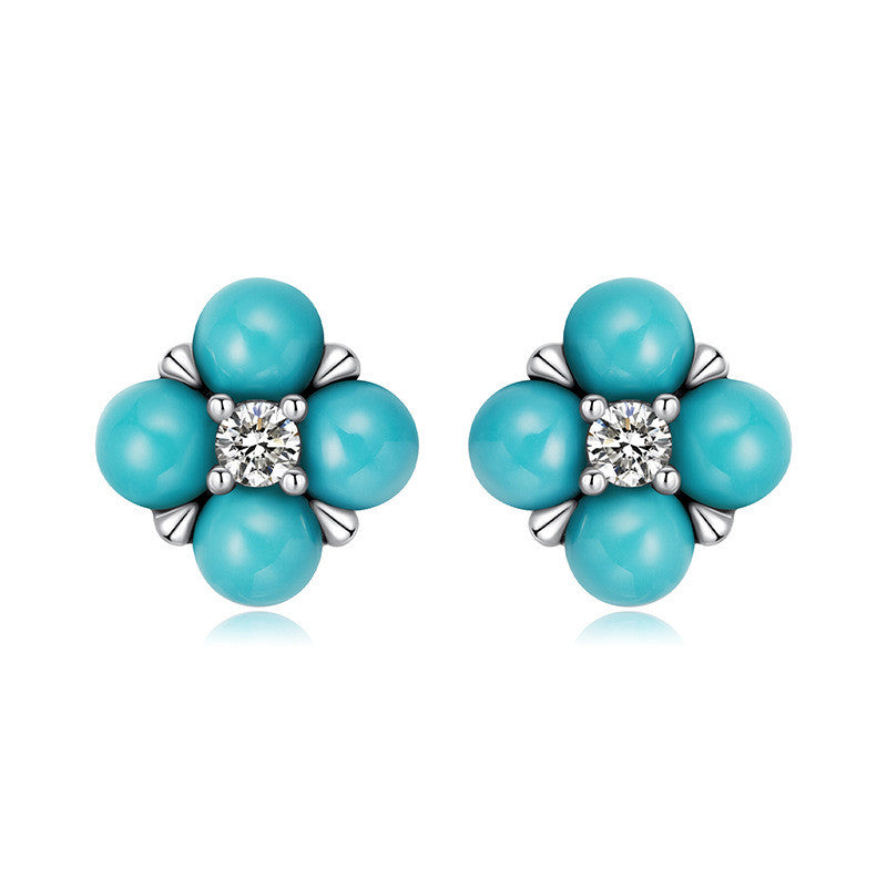 Simple And Retro Style S925 Sterling Silver Stud Earrings