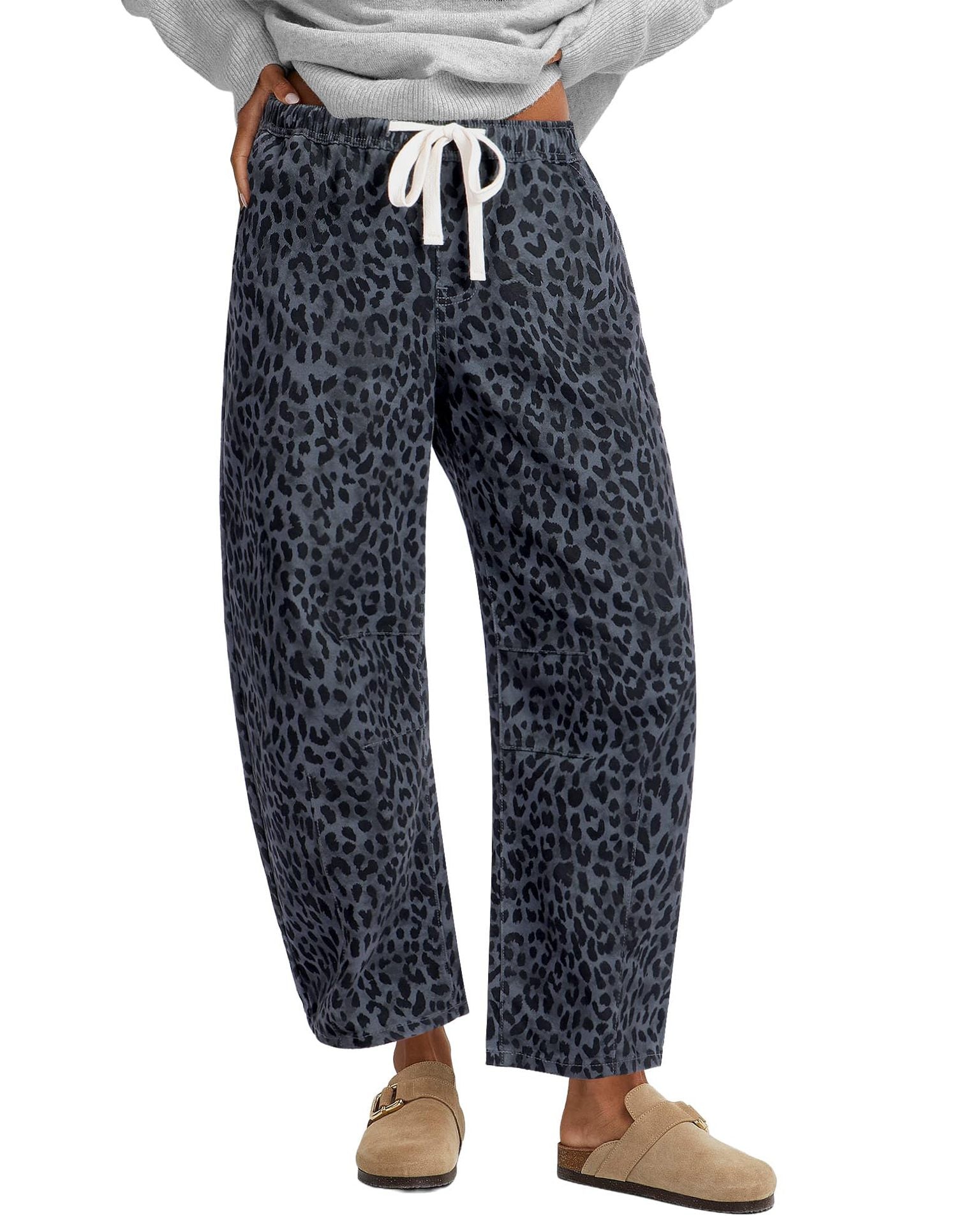 Casual Straight Pants Elastic High Waist