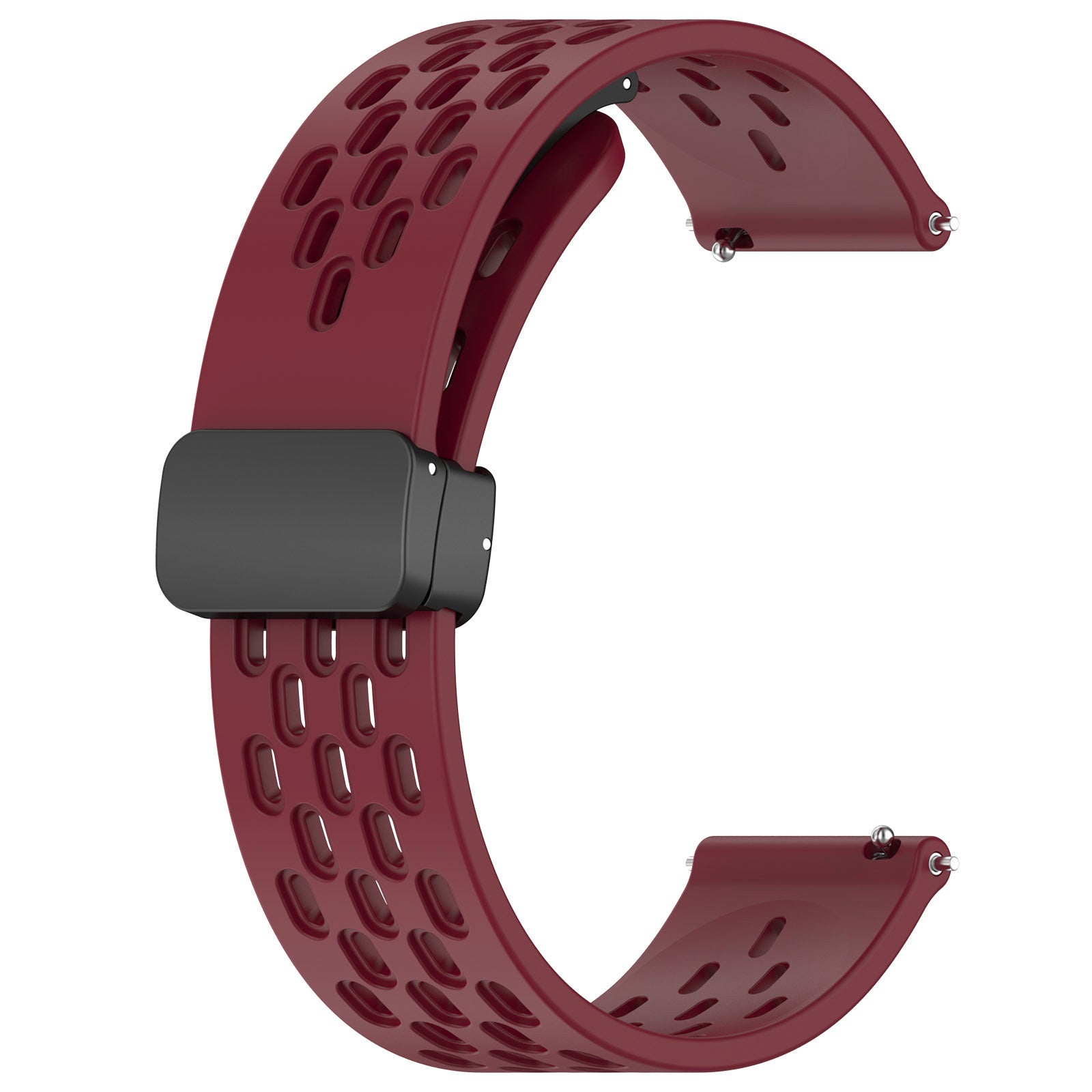 Simple Solid Color Magnetic Buckle Breathable Hole Strap