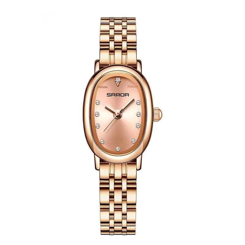 Women's European And American Watch Quartz Leather Steel Belt Waterproof