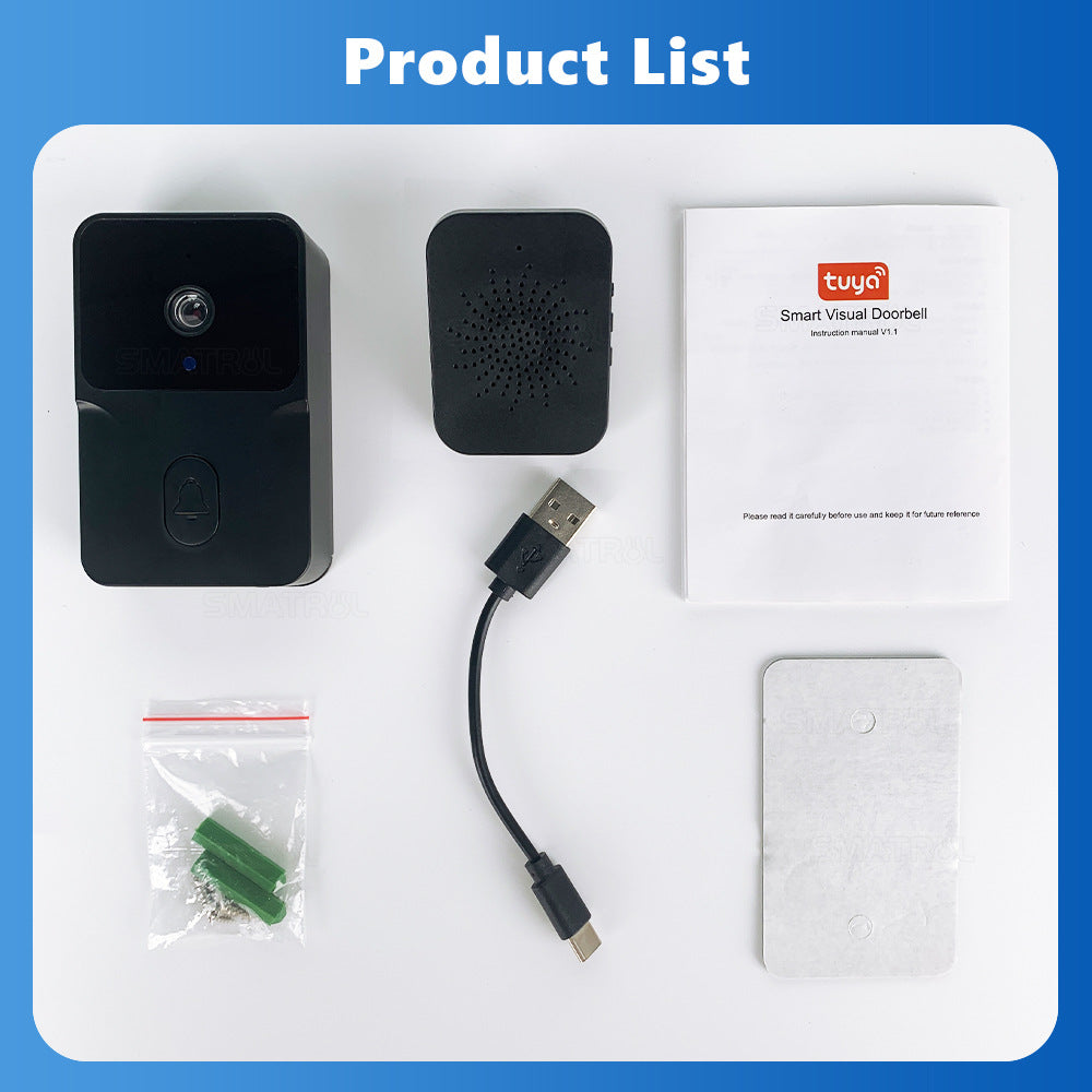 Wireless Video Doorbell For Home Use, WiFi Doorbell Camera With Two-way Voice Intercom Function