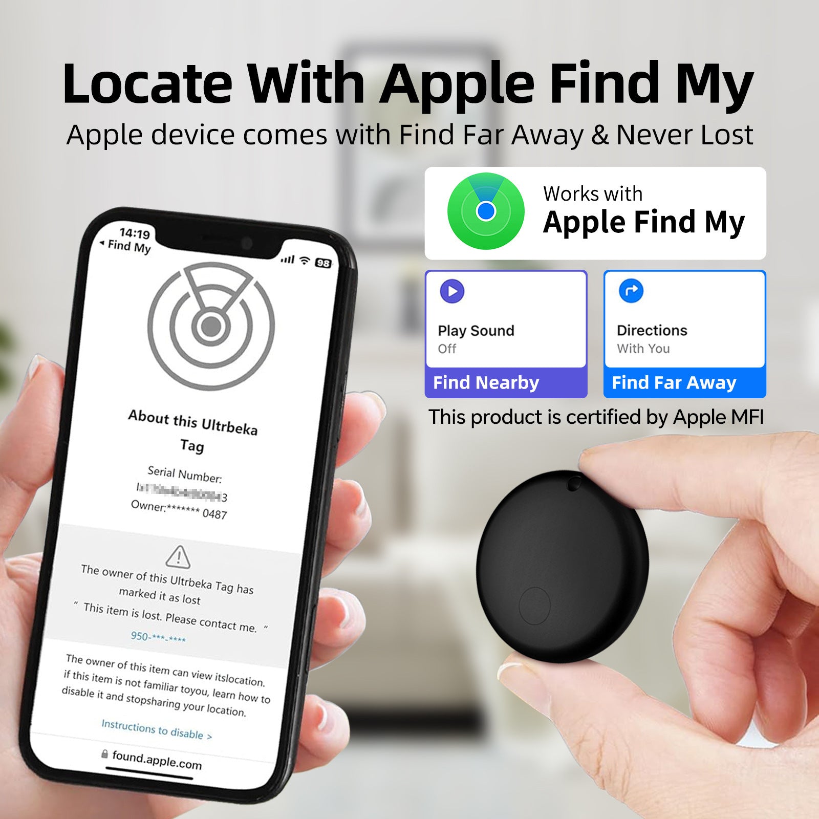 Airtag Bluetooth Alarm Dogs And Cats GPS Pet Tracker
