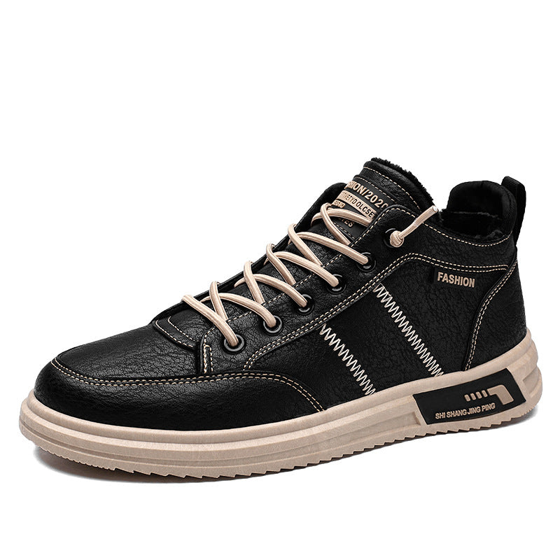 Men's Casual Cotton Shoes With Velvet Warm