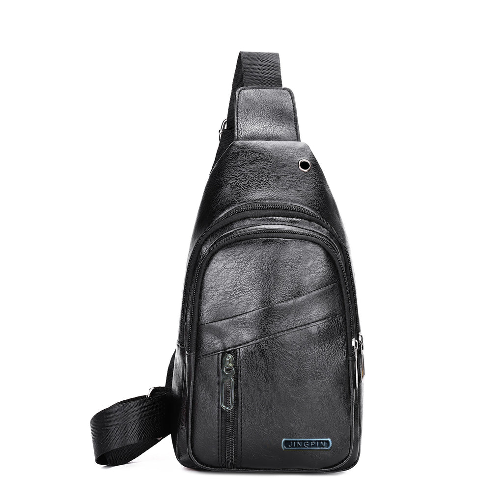 Men's Multi-layer Large Capacity Waterproof Pu Crossbody Shoulder Bag