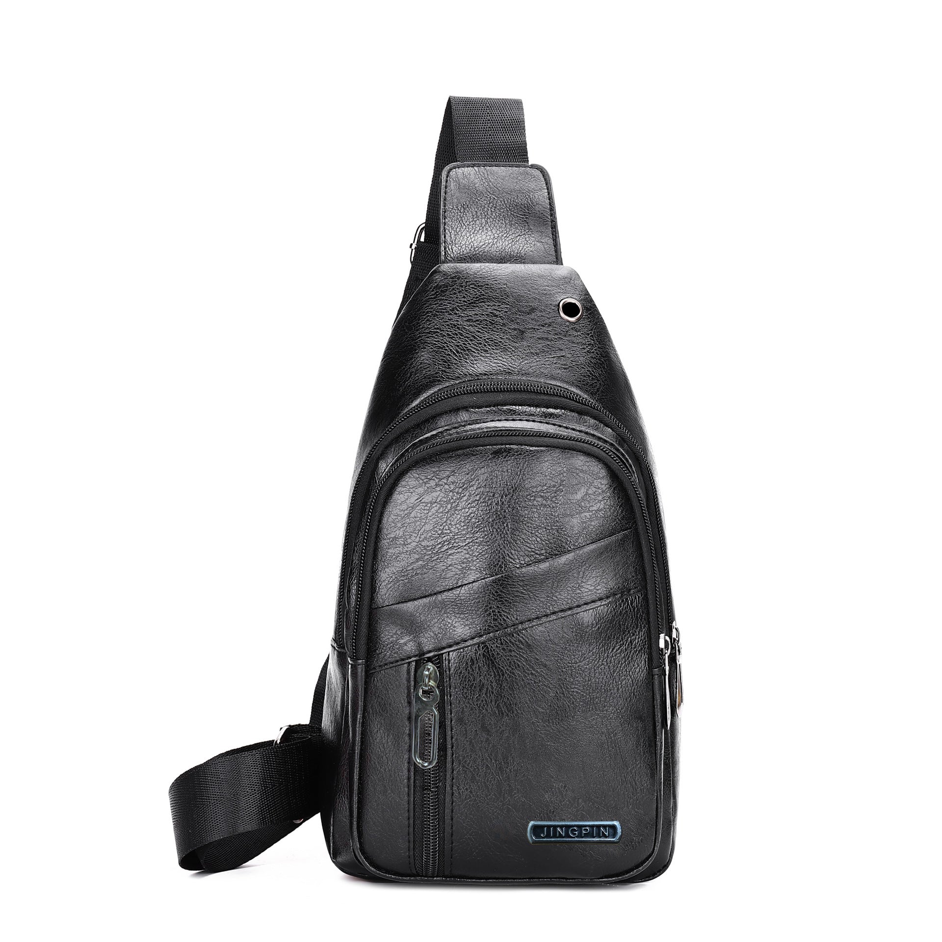 Men's Multi-layer Large Capacity Waterproof Pu Crossbody Shoulder Bag