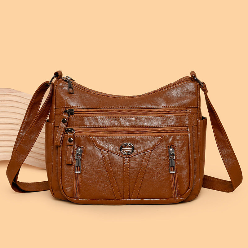 Large Capacity Fashion New Ladies Soft Leather Backpack Bag