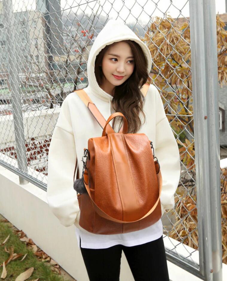 Multifunction Women Backpack Leather Female School Shoulder Bags for Teenage Girls Anti Theft Backpack Women Travel Back Pack