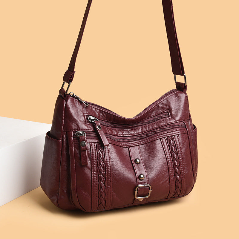 Fashionable Versatile New Soft Leather Shoulder Messenger Bag