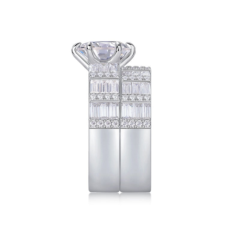 1Vanilla - A Fashionable And Luxurious Jewelry Piece Set With 3-carat Moissanite S925 Sterling Silver And Platinum-plated Diamond Prohibit TikTok sales