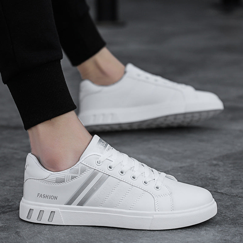 Fashionable Breathable Men's Low-Top Leather Sneakers
