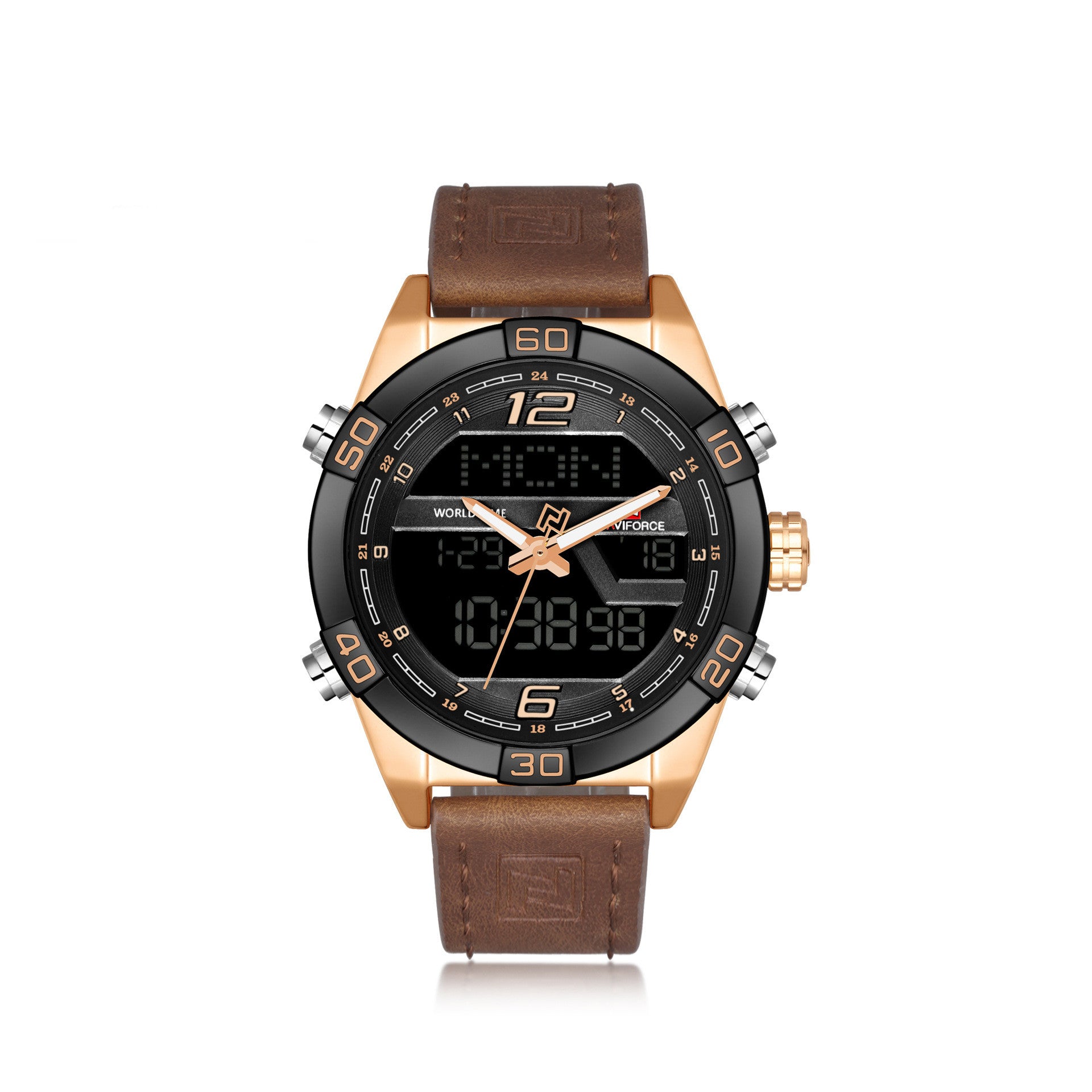Men'S Watch Led Electronic Watch Waterproof Belt Quartz Men'S Watch Watch