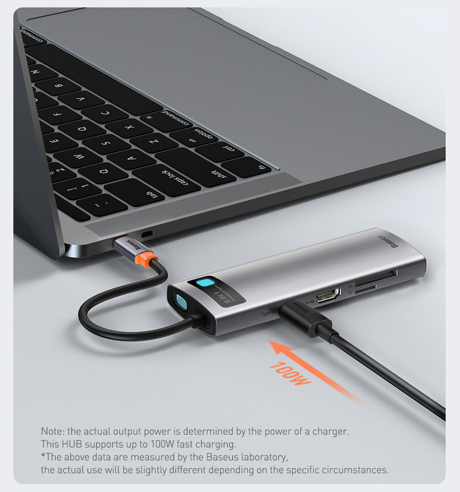Compatible with Apple, Baseus Usb C Hub Type C To Hdmi-Compatible Usb 3.0 Adapter 8 In 1 Type C Hub Dock For Macbook Pro Air Usb C Splitter