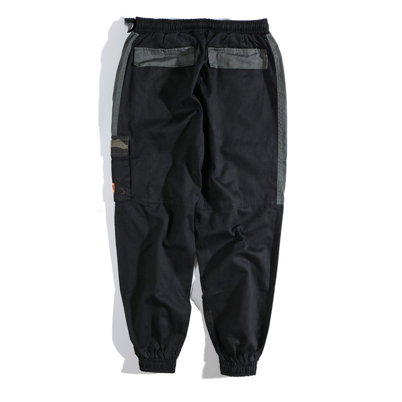 Men's embroidered camouflage loose cargo pants