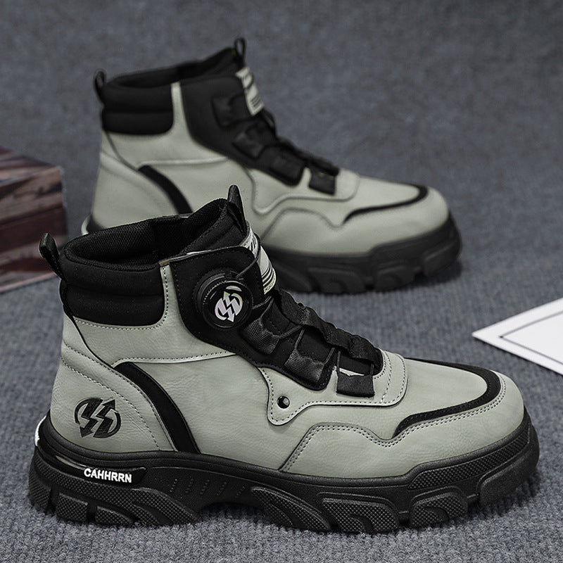 New Outdoor Men's Non-slip Thick Bottom High-top Casual Shoes