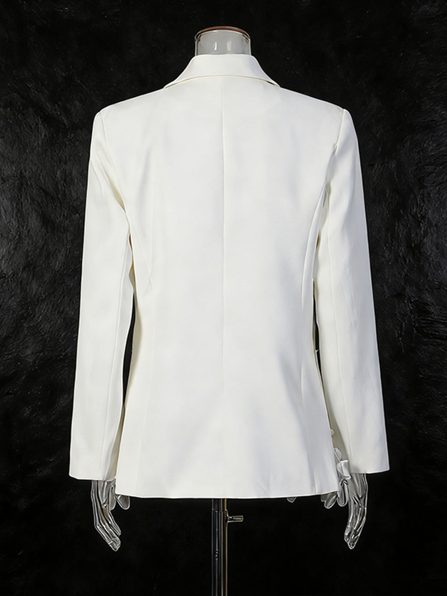 Elegant Three-dimensional Floral Loose-fitting Blazers
