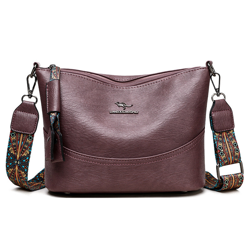 New Women's Bucket Bag Soft Leather One-shoulder Crossbody