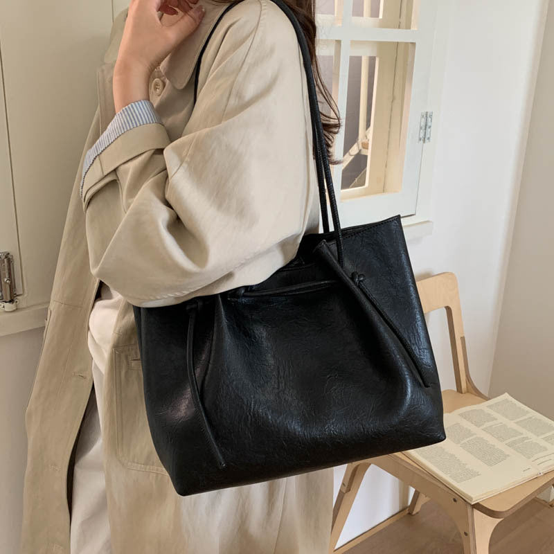 Retro Easy Matching Shoulder Commuter Tote Bag For Work