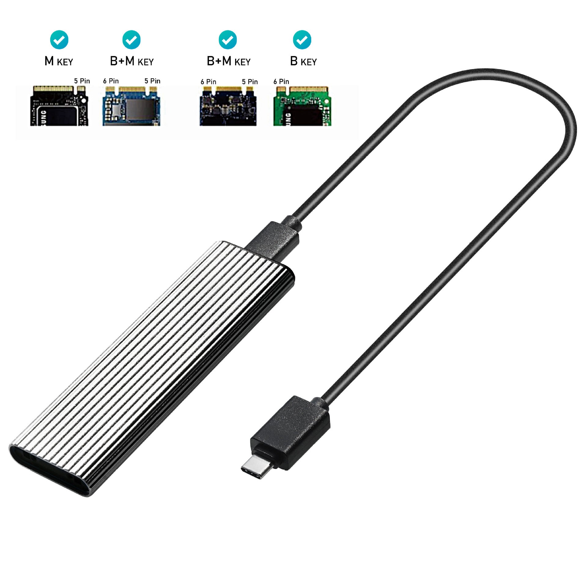 Dual Protocol SSD Universal Hard Disk Enclosure