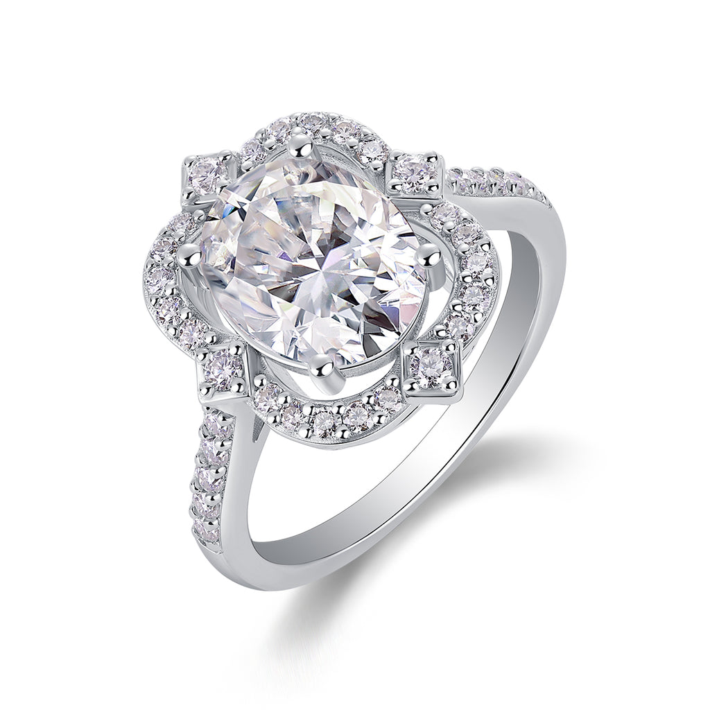 1Camellia - A Fashionable Jewelry Ring Set With Moissanite S925 Sterling Silver And Gold-plated Diamond Prohibit TikTok sales