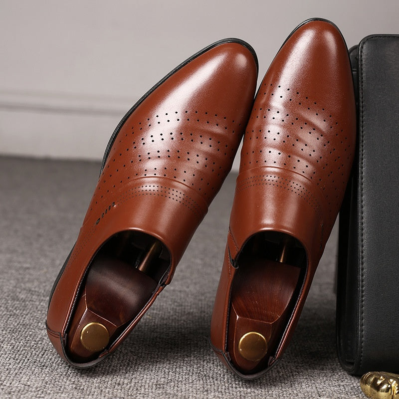Casual Pointed Toe Leather Shoes Men