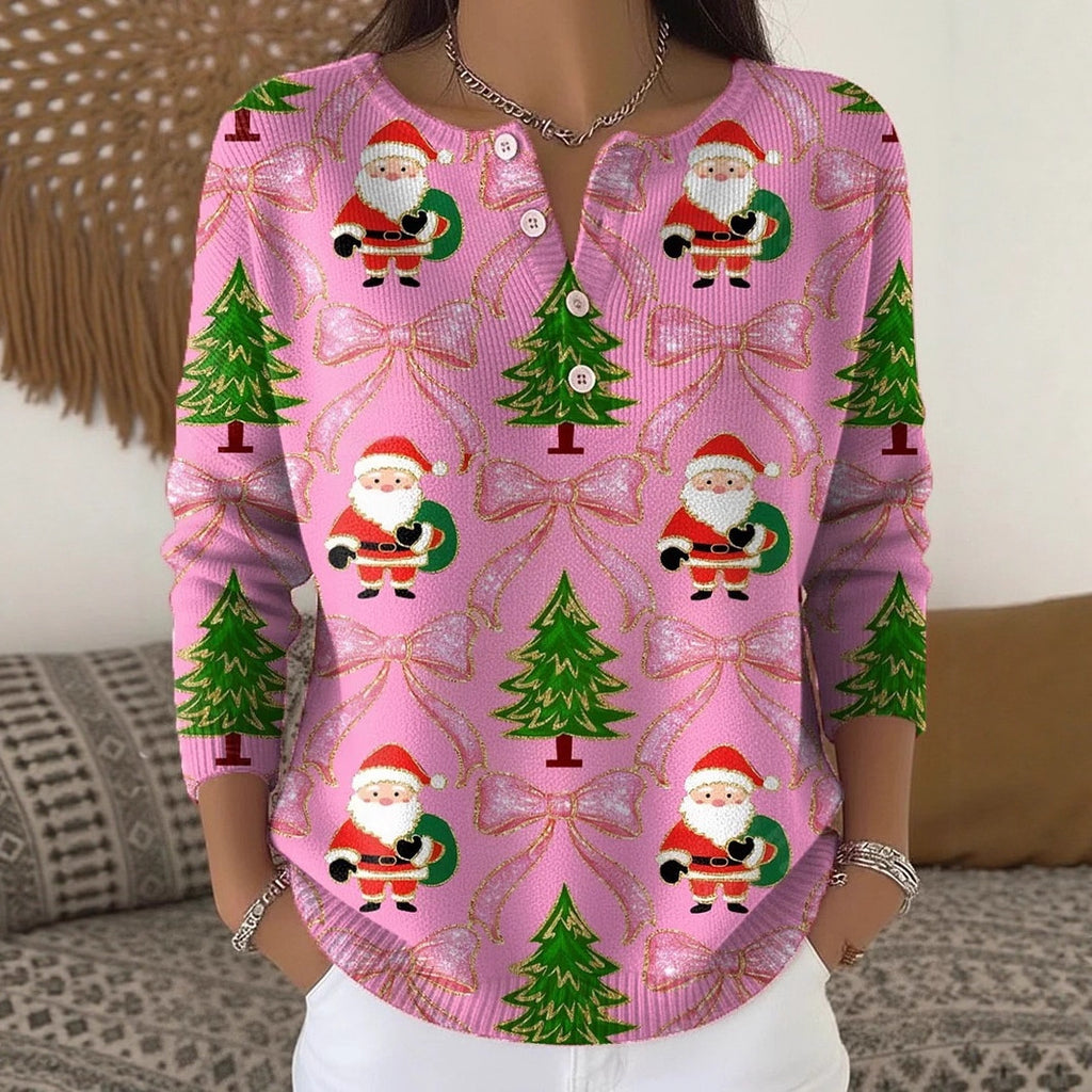 Digital-printed Large Wide-button Brushed Long-sleeve Shirt