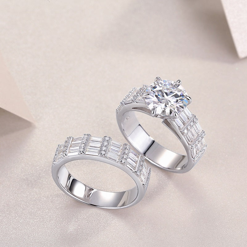 1Vanilla - A Fashionable And Luxurious Jewelry Piece Set With 3-carat Moissanite S925 Sterling Silver And Platinum-plated Diamond Prohibit TikTok sales