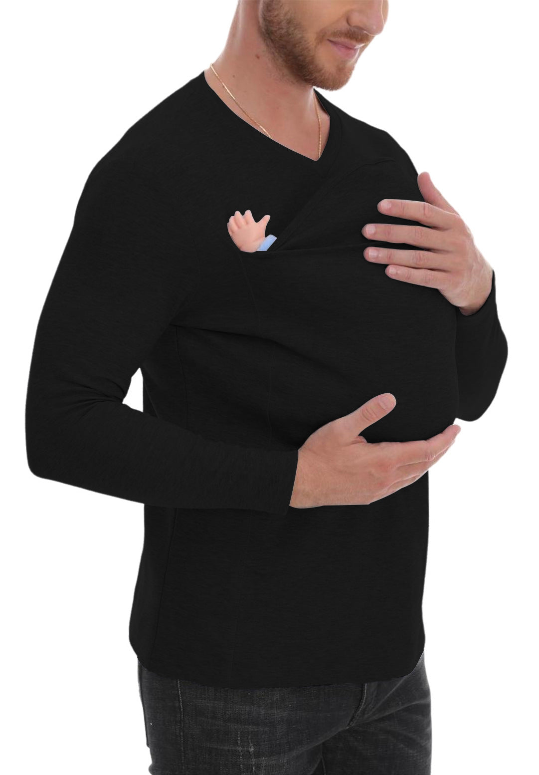High Quality Kangaroo Dad Multi-functional T-shirt Long Sleeve