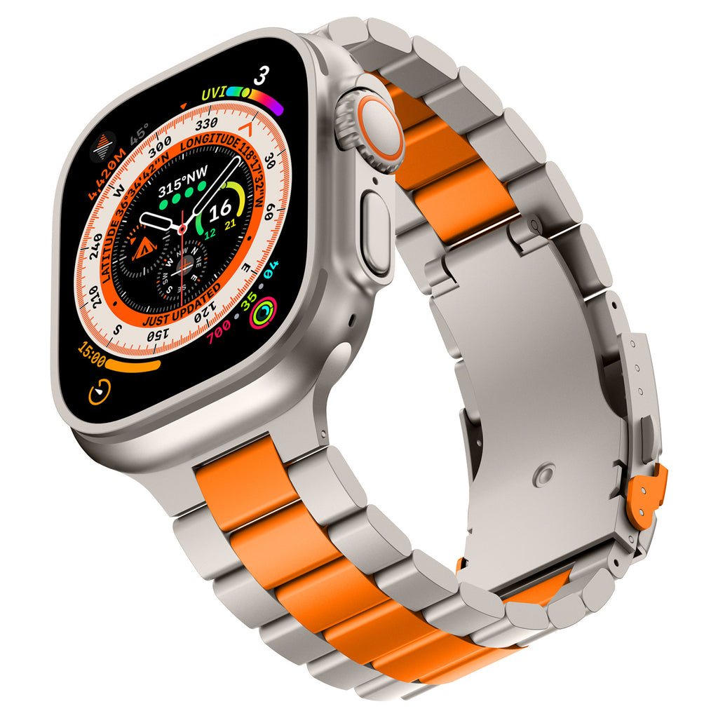 Suitable For Agpple Watch S10 Titanium Alloy Three-bead Strap