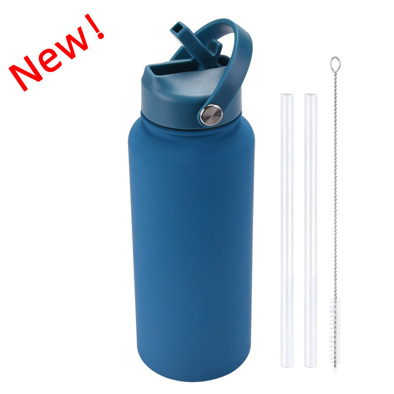 Sports Stainless Steel Large Capacity Straw Warm-keeping Water Cup