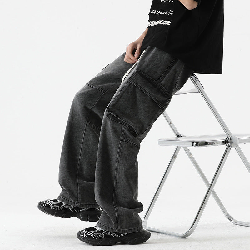 Men's Retro Pocket Stitching Jeans