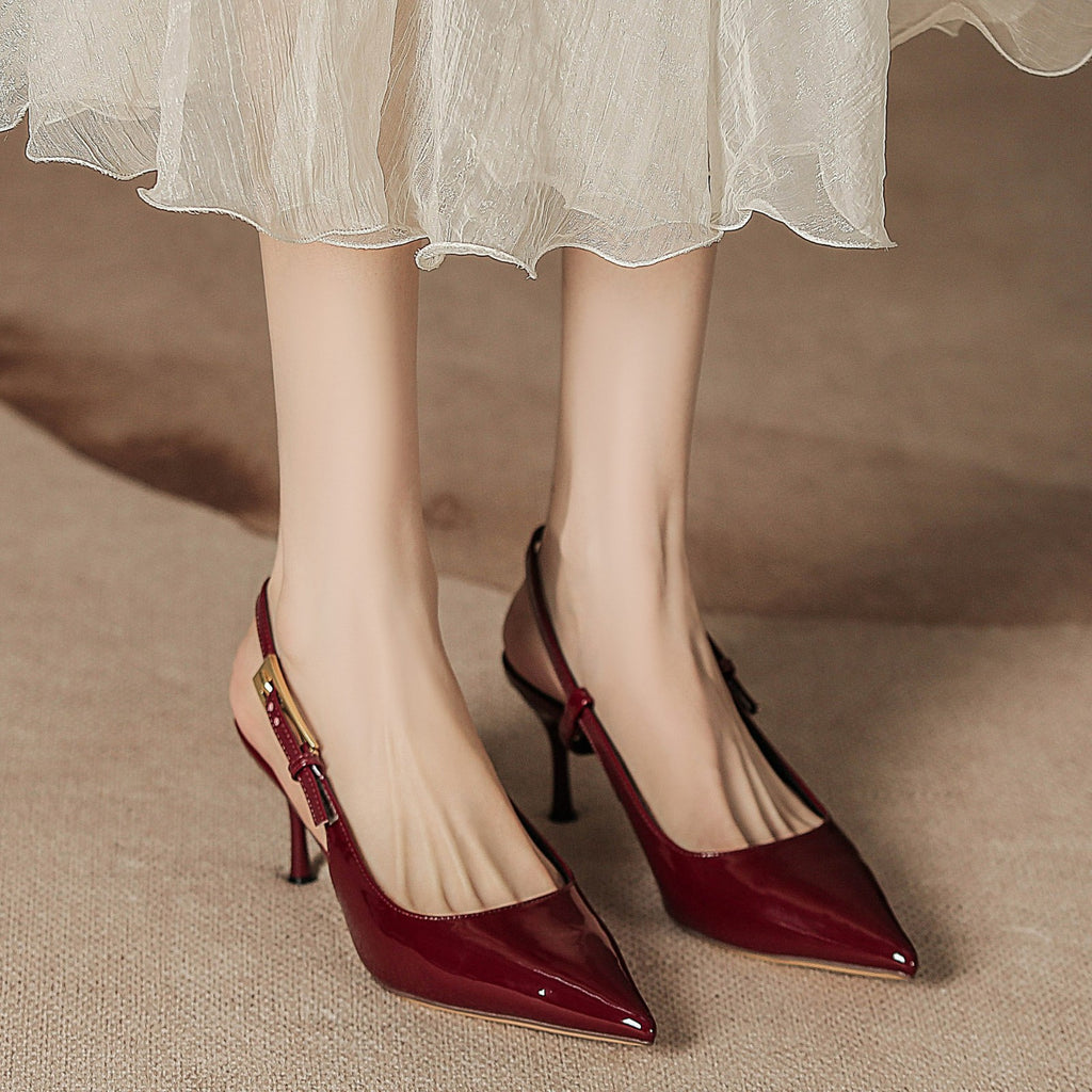 Women's Stiletto Heel Pointed Toe Strap Closed Toe Sandals
