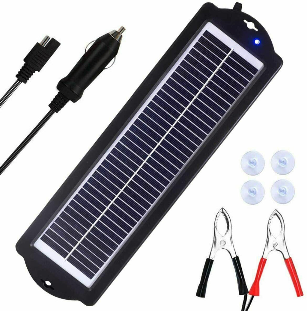 12V 3W Watt Solar Panel Kit Home Trickle Charger Battery Maintainer Caravan Boat
