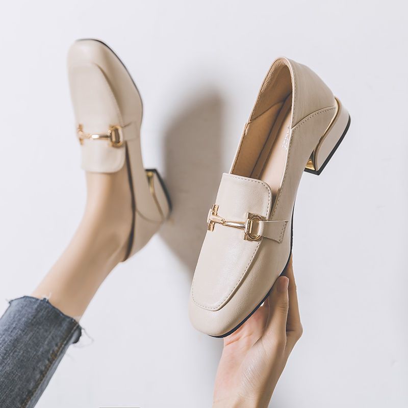Real Soft Leather British Style Leather Shoes Women