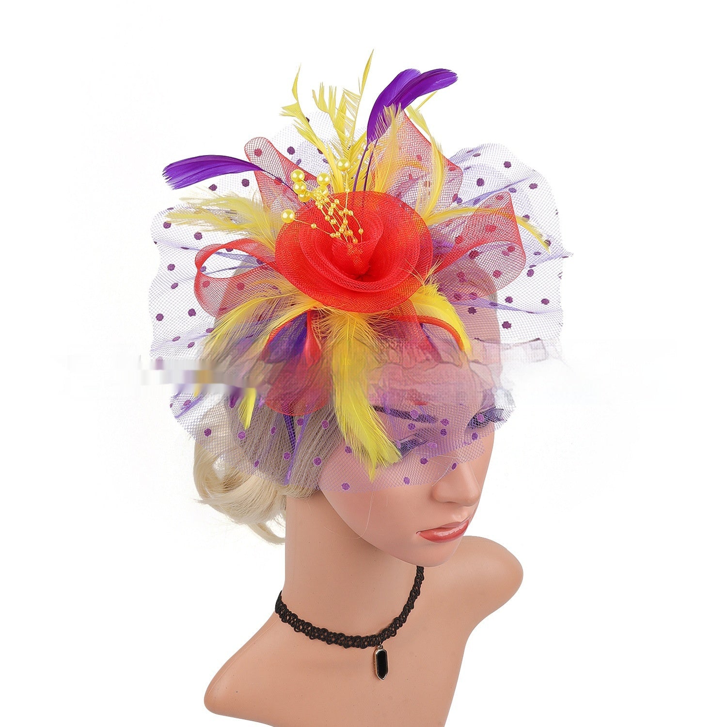 Headwear Bridal Hair Accessories Mesh Billycock Headband