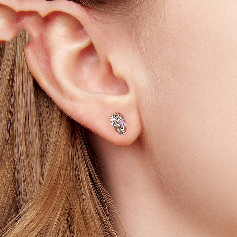 Mysterious S925 Sterling Silver Dark Style Stud Earrings