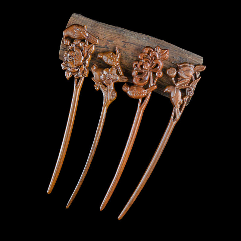 Gold Sandalwood Daily Updo Gadget Hair Claw Hairpin