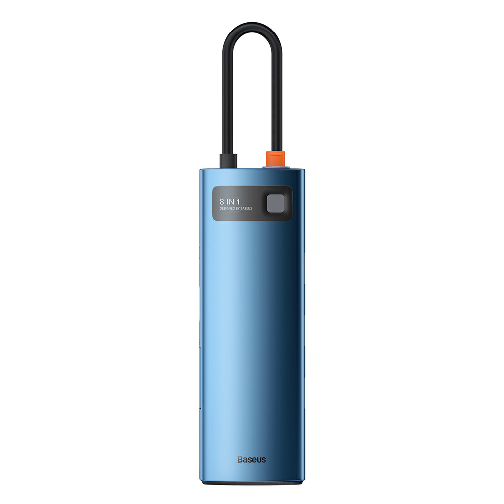 Gleam Series 8 In 1 Multifunctional Type C HUB Docking Station Blue