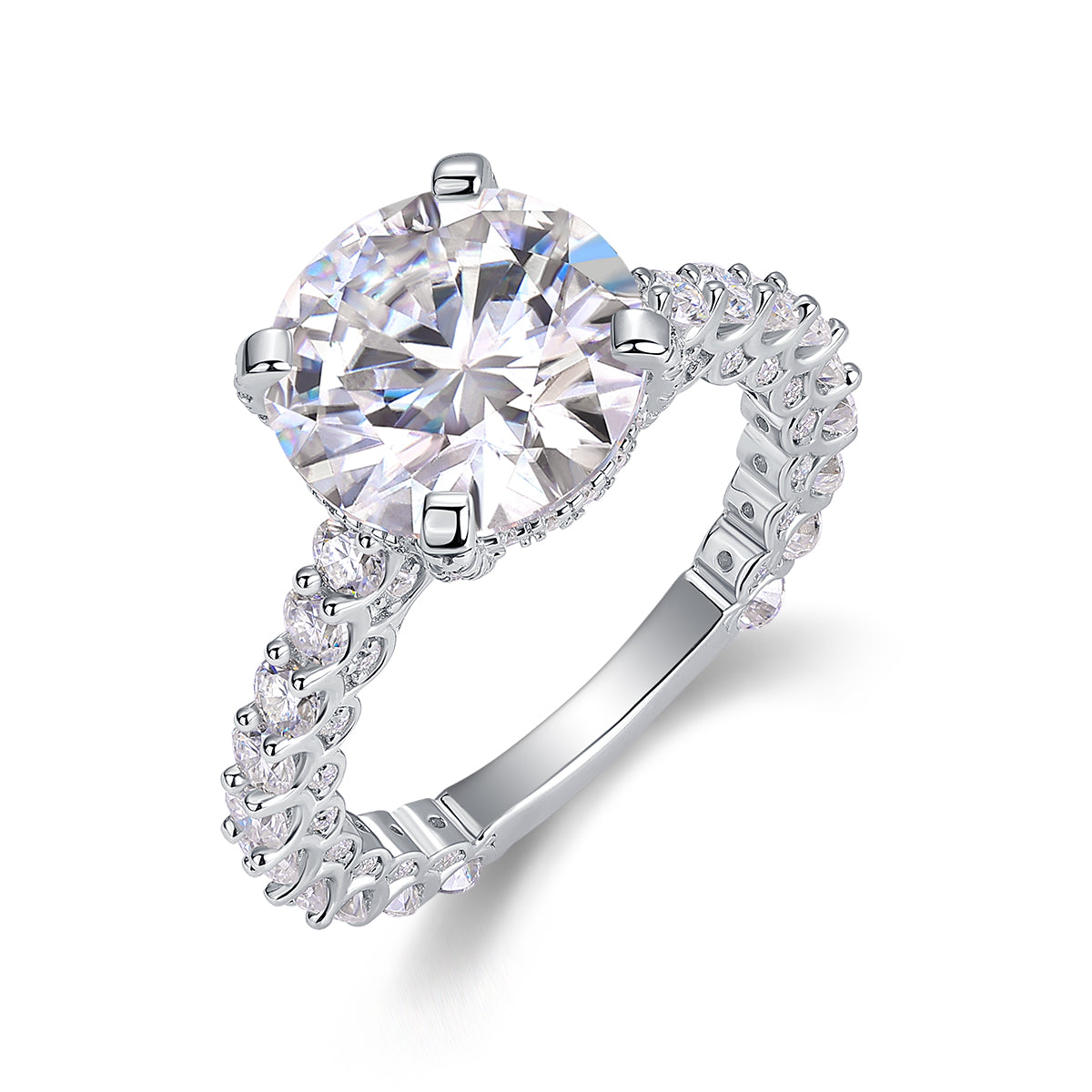 1Affectionate And Tender - A Fashionable And Luxurious Jewelry Piece Set With 5-carat Moissanite S925 Sterling Silver And Platinum-plated Diamond Prohibit TikTok sales