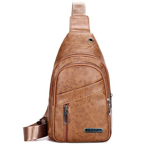Men's Multi-layer Large Capacity Waterproof Pu Crossbody Shoulder Bag