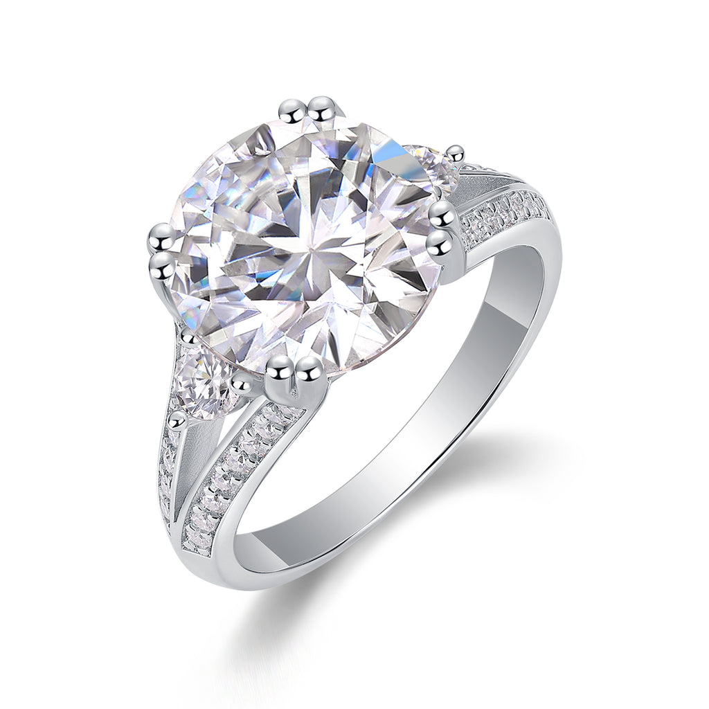 1Elegant Radiance - A Fashionable And Luxurious Jewelry Piece Set With 5-carat Moissanite S925 Sterling Silver And Platinum-plated Diamond Prohibit TikTok sales