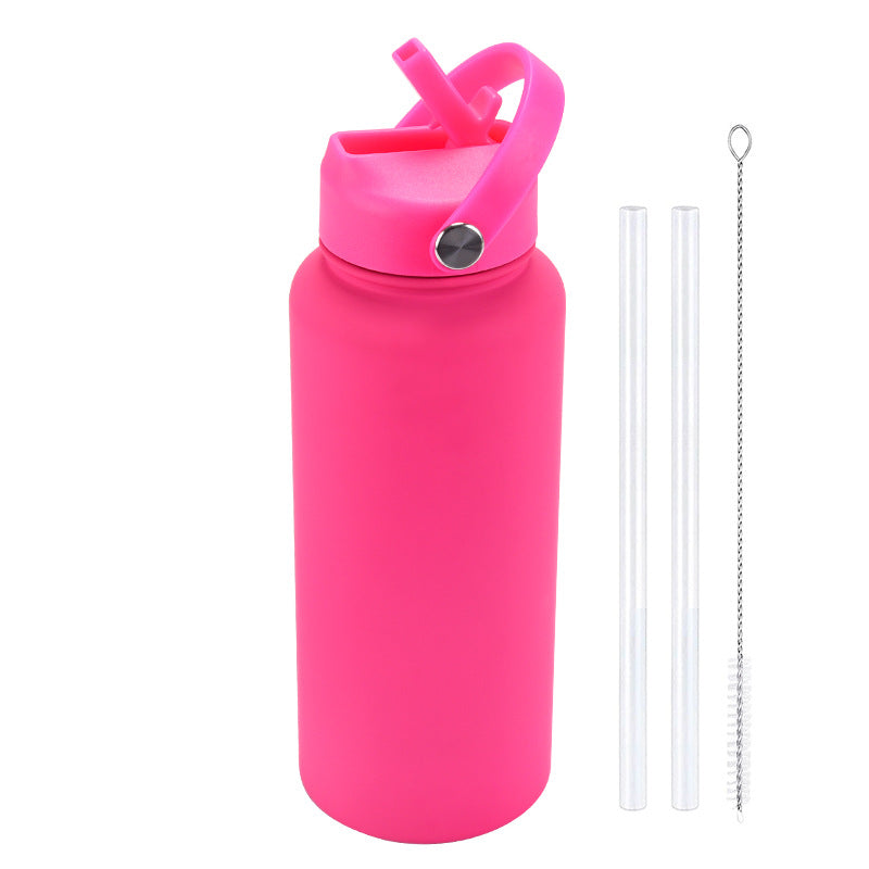 Sports Stainless Steel Large Capacity Straw Warm-keeping Water Cup