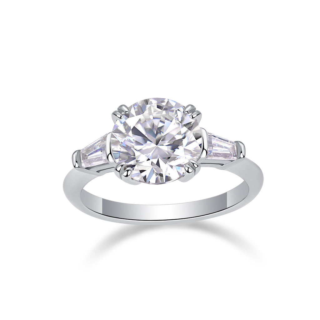 1Shining Step By Step - A Fashionable Diamond Jewelry Piece Set With 3-carat Moissanite S925 Sterling Silver And Platinum Diamond Ring. Prohibit TikTok sales