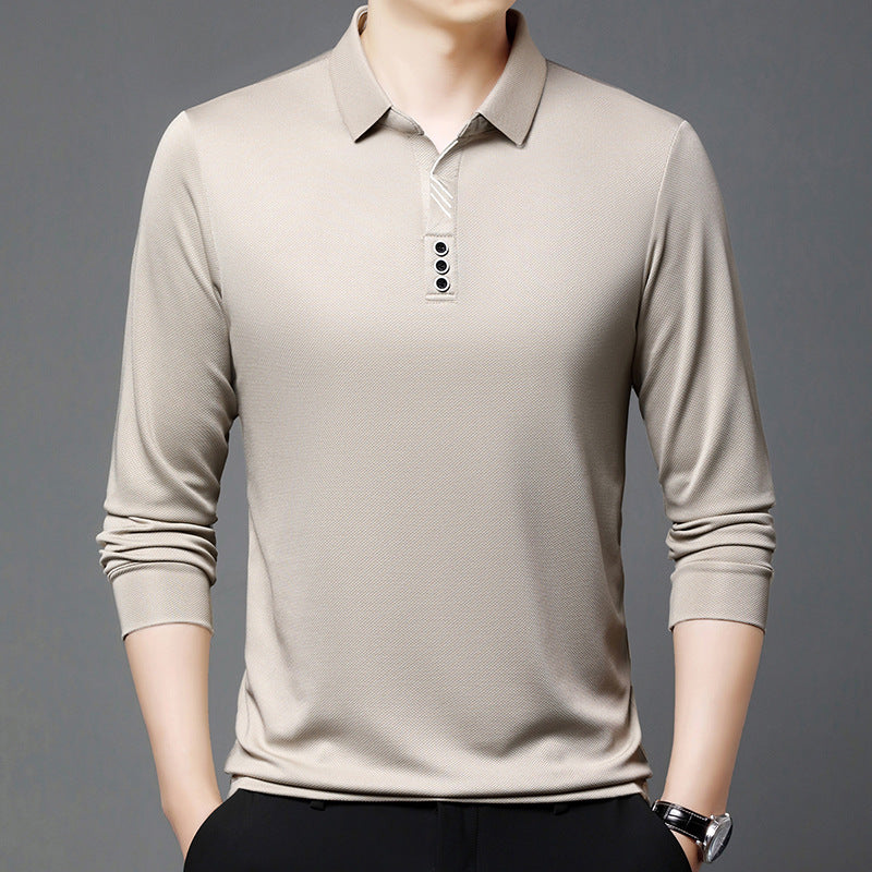 Summer Lapels Short-sleeved T-shirt Men's Skin-friendly Breathable Casual Top