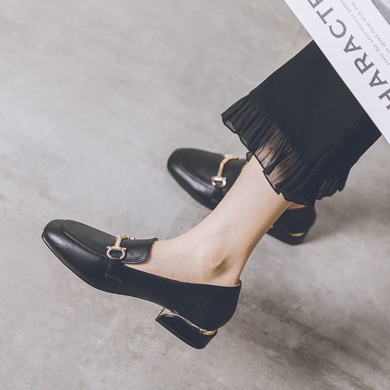 Real Soft Leather British Style Leather Shoes Women