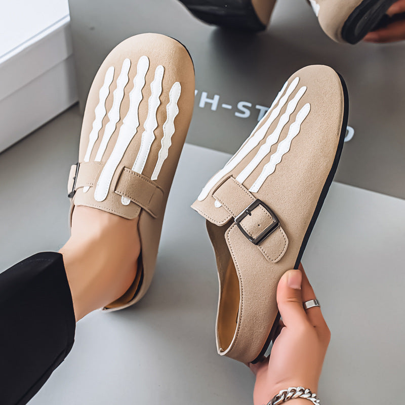 Men's Low-top Half Slippers Slip-on Lofter Board Shoes