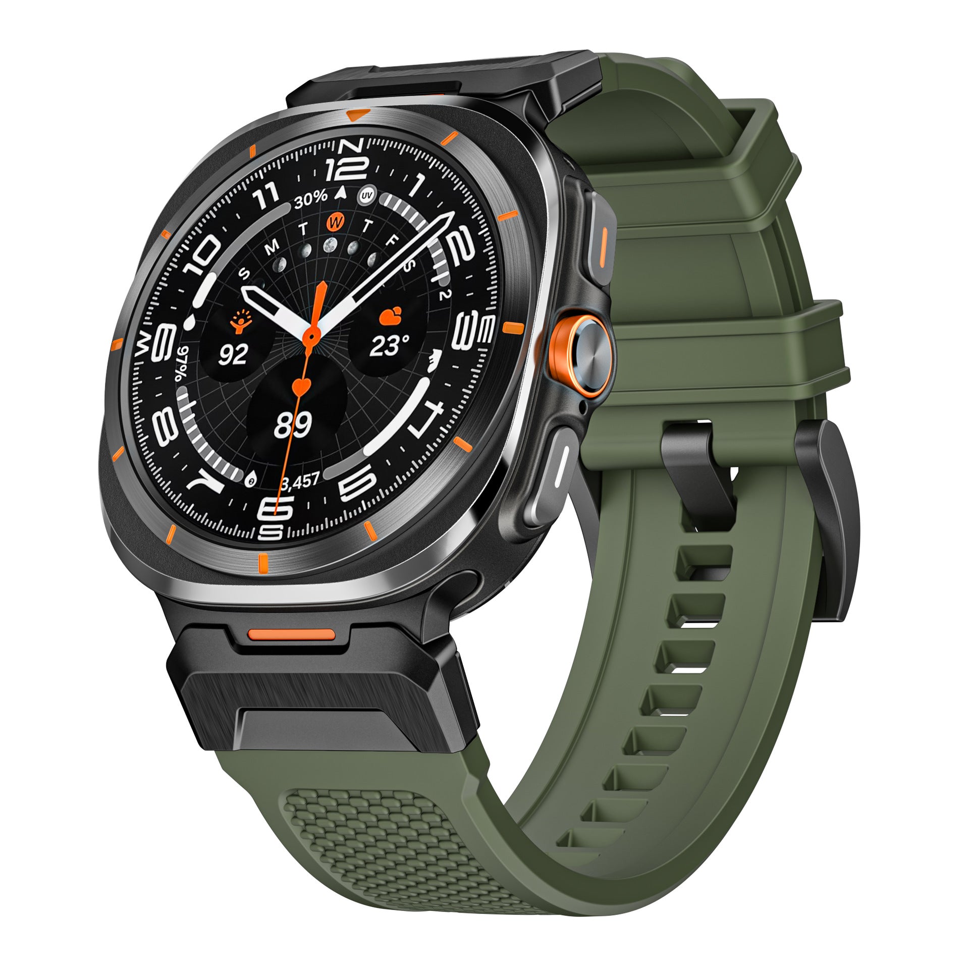 Functional Special Forces Strap Stainless Steel Rubber Watch Strap