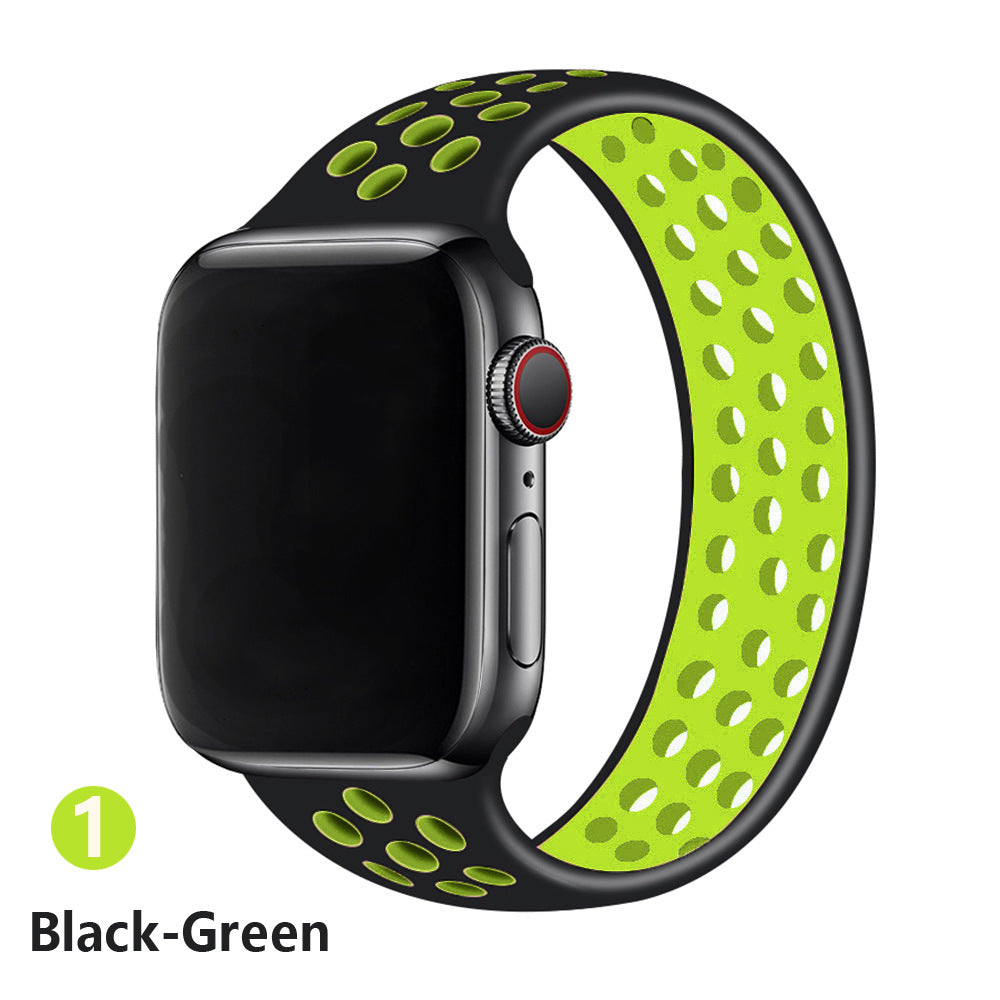 Fashion All-match Two-color Silicone Single Ring Strap